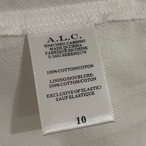 A.L.C. | Elegant Summer Whitney Cut Out Waist Midi Dress in White | Size 10 - Picture 14 of 15